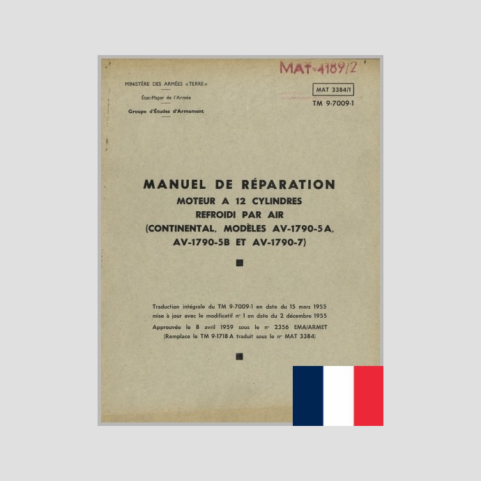 TM 9-1718A French * MAT3384/1 * MAT4189/2 * TM 9-7009-1 French